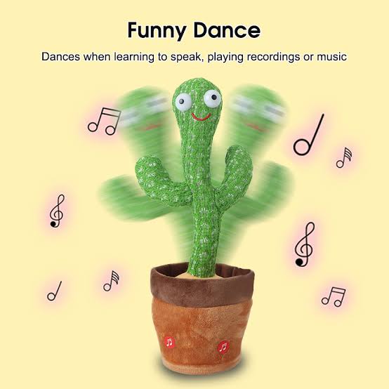 Rechargeable Dancing Cactus Plush Toys with Light Funny Singing Electronic Recording Function